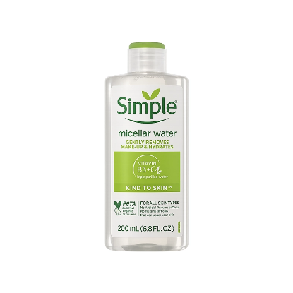 میسلار واتر سیمپل Simple Micellar Cleansing Water | حجم 200 میل – پاک‌کننده ملایم و بدون نیاز به شست‌وشو-بلوآرایشی